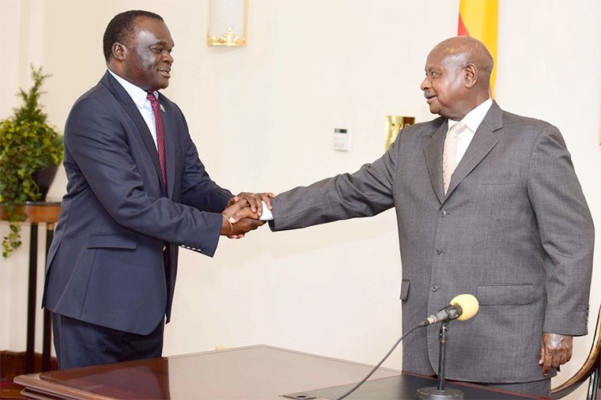 C. J  met Museveni for a swearing in ceremony of a new judge– Judiciary refutes reports of ‘secret meeting’