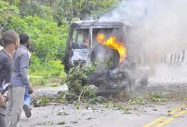 Three Burn to Death after Ambulance Catches fire on the Road.