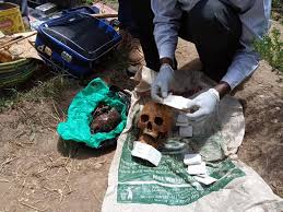 Police recover human skulls, blood in one of the shrines in Kampala.