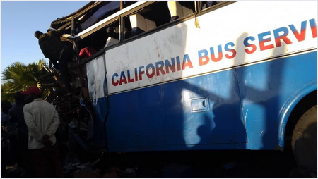 5 killed in California bus accident.